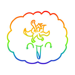 rainbow gradient line drawing cartoon happy tomato