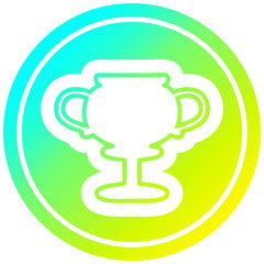 trophy cup circular in cold gradient spectrum