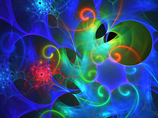 blue abstract fractal background 3d rendering illustration