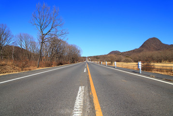 Straight asphalt road