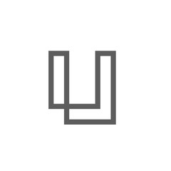 Initial Letter U Logo Concept, Thin Line Art Style, Logo Inspiration - vector