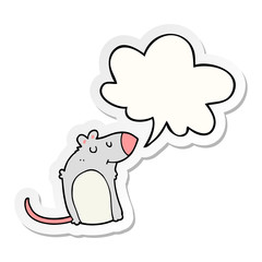 cartoon fat rat and speech bubble sticker