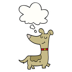 cartoon dog and thought bubble