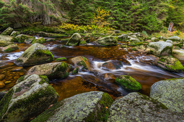 river Vydra in Sumava mountains czech republic.