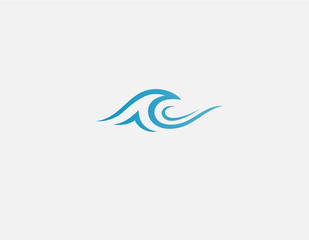 Creative abstract blue logo wave, sea