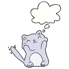 cartoon cat and thought bubble