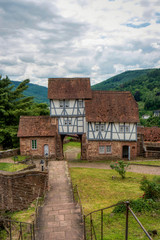 Hirschhorn along the long-distance hiking trail Neckarsteig in Germany