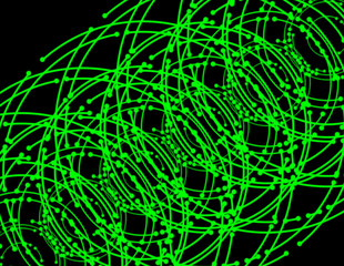 Multicolored abstraction. Movement of figures