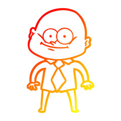 warm gradient line drawing cartoon manager man staring
