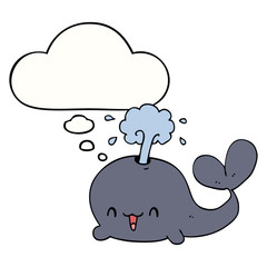 cartoon whale and thought bubble