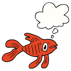 cartoon fish and thought bubble