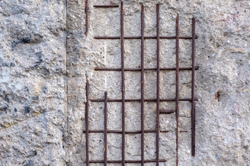 Close up of the Berlin Wall at the Berlin Wall Memorial, Berlin, Germany. Segments of the reinforced concrete wall have been left as a reminder of events leading up to the fall of the wall
