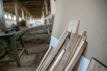 Fototapeta na wymiar Taking photographs of wood plywood, used for making pellets