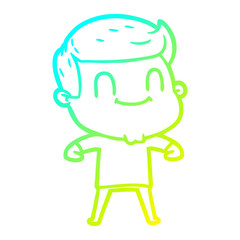 Obraz premium cold gradient line drawing cartoon friendly man