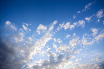 Landscape of beautiful colorful clouds at sunset