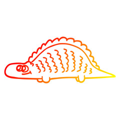 warm gradient line drawing cartoon prehistoric dinosaur