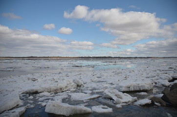 Amur river ice drift