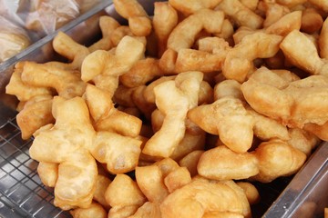 Deep fried dough stick delicious in market