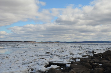Amur river ice drift