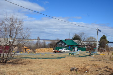 Sikachi-Alyan. Khabarovsk region / Russia - 04.19.2019: Sikachi-Alyan village now