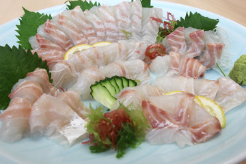鯛お造り 大皿の刺身盛り