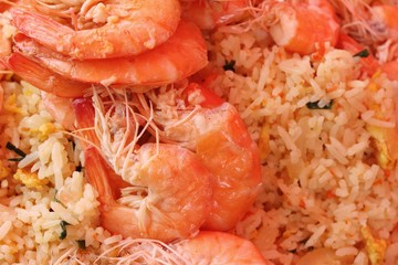 Shrimp fried rice with vegetables is delicious