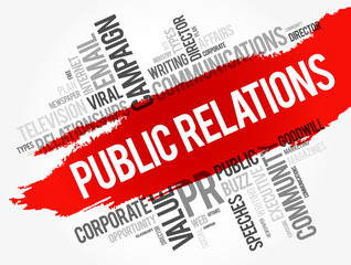 Public Relations word cloud collage, business concept background