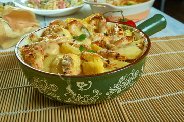 Portuguese Shrimp  Potato Gratin