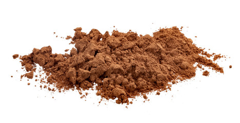 Dark cocoa, brown chocolate dry powder pile