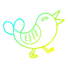 cold gradient line drawing cartoon bluebird