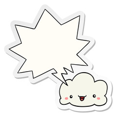 cartoon cloud and speech bubble sticker