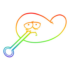 rainbow gradient line drawing cartoon ill gall bladder