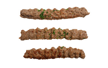 Kebab, traditional turkish, greek meat food, isolated cutout, white background