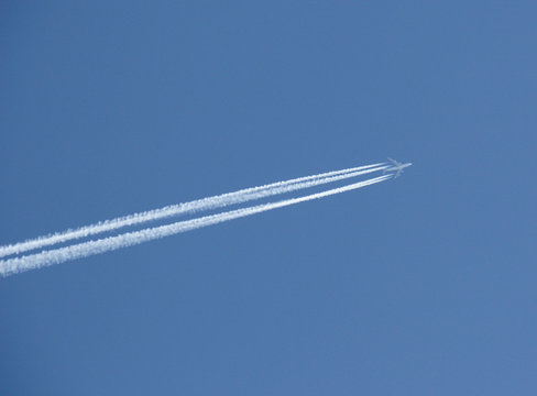 Plane in the blue sky © Asta Plechaviciute