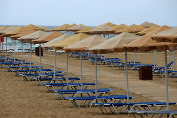 Sonnenliegen in Malia