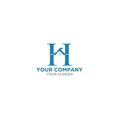 H Construction Logo Design Vector