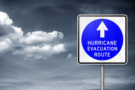 Hurricane evacuation route - traffic sign information