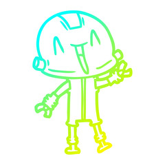 cold gradient line drawing cartoon robot