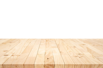 Beautiful texture wood table top texture on white background.For create product display or design...