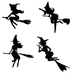 shadow of a witch in the background