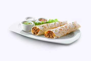 tacos wraps con salsas.