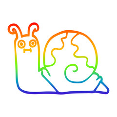 rainbow gradient line drawing cartoon snail