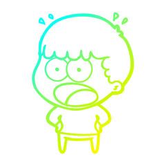 Obraz premium cold gradient line drawing cartoon shocked man