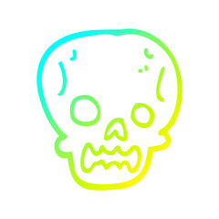 cold gradient line drawing cartoon halloween skull