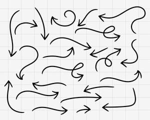 doodle arrows hand drawn big set