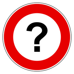 Fragezeichen und Verbotsschild