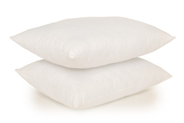 Fototapeta na wymiar two white pillow on perfect white background, stock photography, 