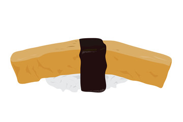 Tamago Nigiri Sushi Egg Sushi illustration on white background vector eps 10
