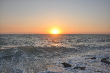 sunset over the sea