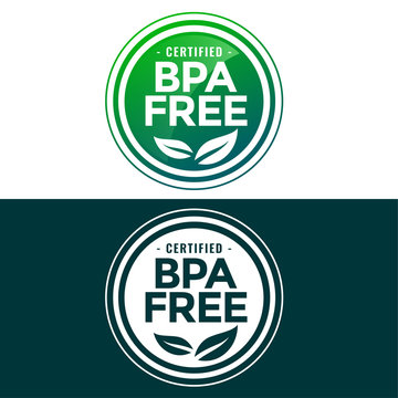 BPA free label in green and flat style